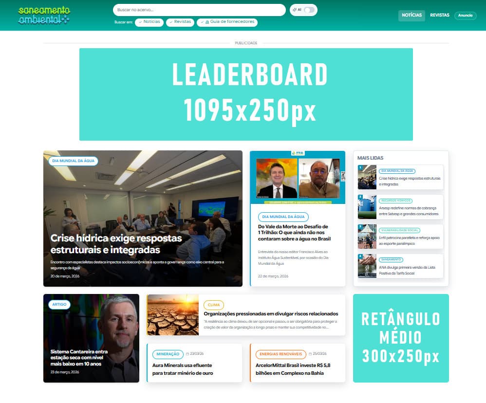Banner Leaderboard — topo do portal